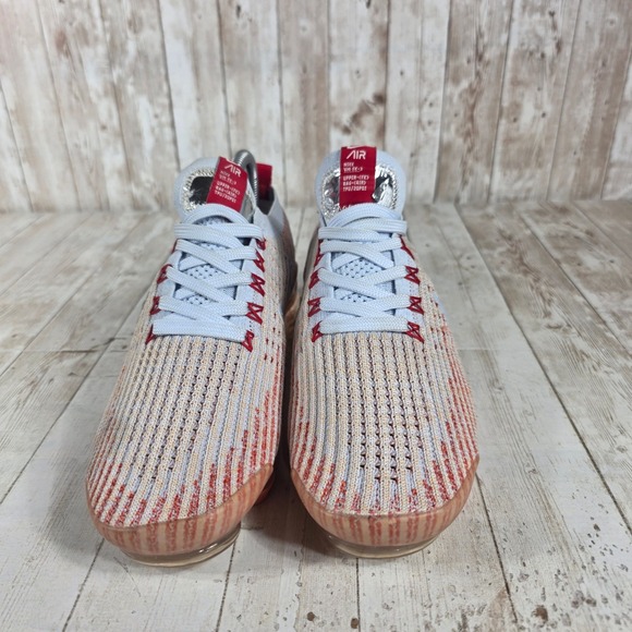 Nike‎ Air VaporMax 3 Flyknit Women's Running Shoes Crimson Light Blue Size 8 - Picture 4 of 8
